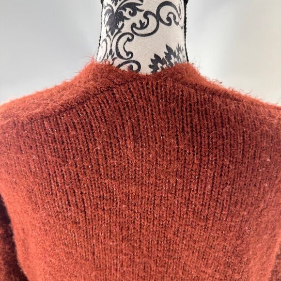 Abercrombie Womens pocket Cardigan Size X Small Soft Cozy Sweater Burnt Orange - Picture 6 of 15